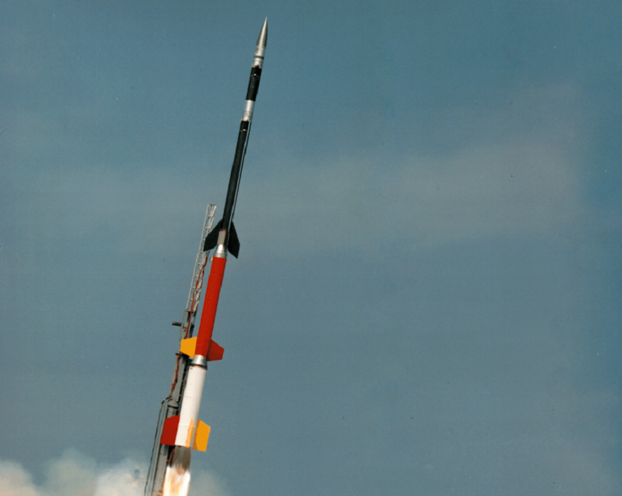 A four-stage Black Brant XII sounding rocket will be used in the NASA experiment this weekend. Image: NASA