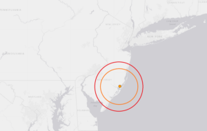 Today's earthquake struck near Little Egg Harbor. Image: USGS