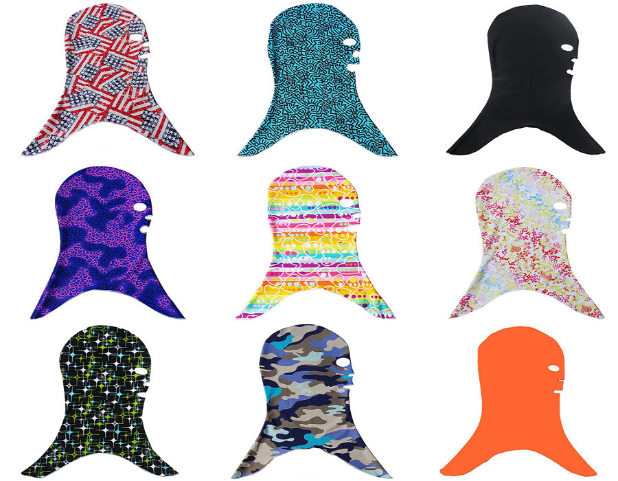 Facekinis are available in different colors and patterns, making the protective garment quite fashionable. Image: Facekini.com