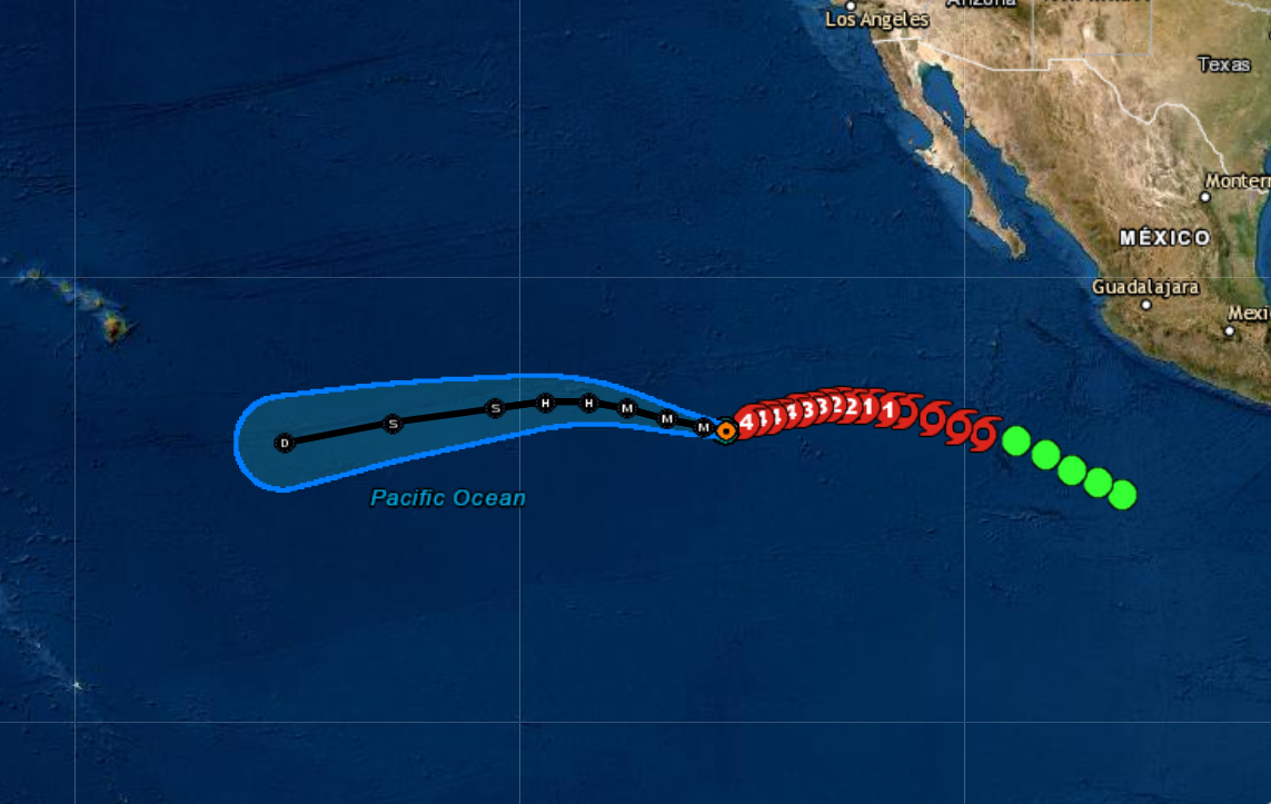 Latest track on Felicia by the National Hurricane Center. Image: NHC