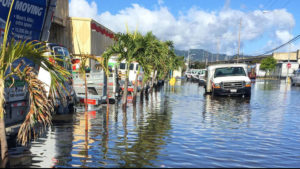 Flooding impacts Honolulu, Hawaii during a high-tide. Image: Hawaii Sea Grant King Tides Project