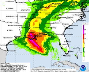 Flooding rains will be one of many problems with this major hurricane landfall. Image: NHC