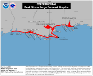 The latest storm surge forecast from the National Hurricane Center. Image: NHC