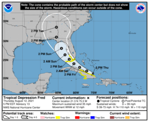 Tropical Storm Watches are now up for portions of Florida. Image: NHC