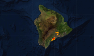 Today's 4.1 earthquake was the strongest of the current swarm impacting the Big Island of Hawaii. Image: USGS