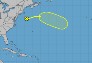 The National Hurricane Center says there's a chance the nor'easter could become a tropical or subtropical cyclone as it moves east. Image: NHC