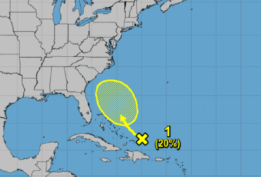 The yellow zone could be home to a new tropical cyclone over the next five days. Image: NHC