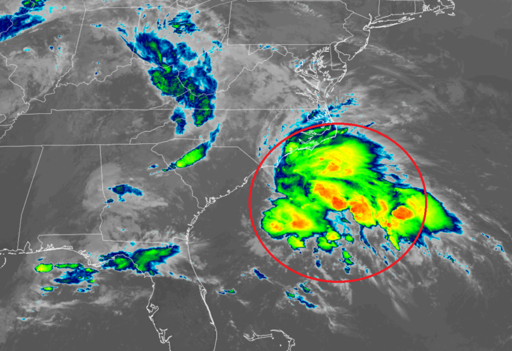 Tropical Disturbance off U.S. East Coast Being Monitored for Development