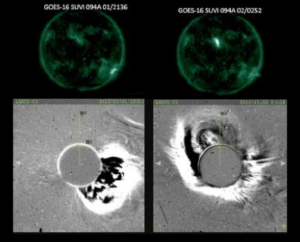 Analysis by NOAA and space weather models they use suggest it is likely there are a few Earth-directed CMEs from the latest solar unrest. Image: NOAA SWPC