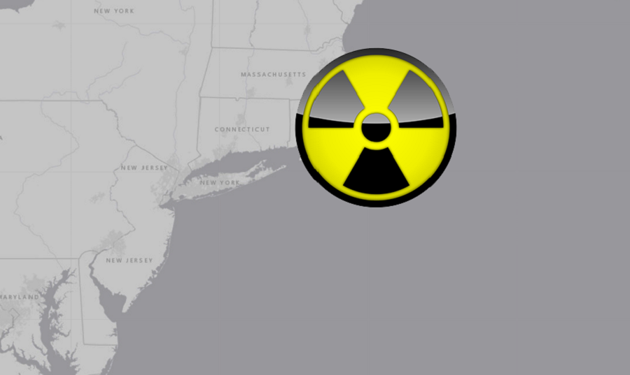 What happens when a nor'easter travels over an area where 1 million gallons of radioactive waste water is released? People in Cape Cod hope they won't need to find out. Image: Weatherboy