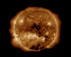 NOAA scientists use a variety of tools to track solar activity, including the GOES weather satellite which provided this current image of the Sun. Image: NOAA