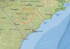 An unusual earthquake swarm began in South Carolina on December 27, 2021. Image: USGS