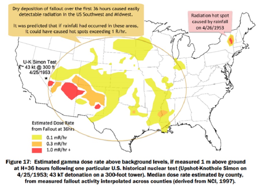 FEMA is leveraging insights from past nuclear blasts in the U.S., including a 1953 drill in Nevada responsible for creating a radiation hotspot far away in upstate New York. Image: FEMA