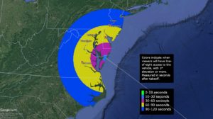 A rocket launching from the Mid Atlantic will be visible with the naked eye in skies free of clouds on February 19. Image: NASA