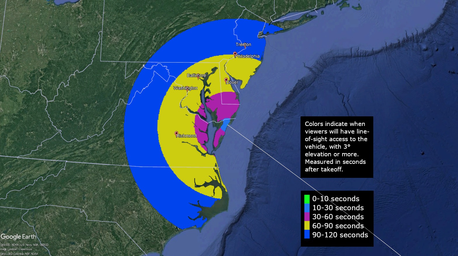 A rocket launching from the Mid Atlantic will be visible with the naked eye in skies free of clouds on February 19.  Image: NASA