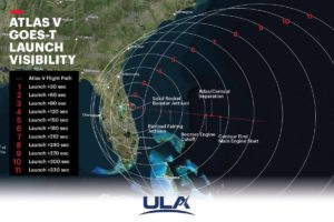 The rocket launch will be visible from most of Florida and portions of the southeast coast. Image: ULA