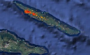 This latest map captured on March 25 shows the epicenters of more than 2,000 earthquakes that have struck the island of Sao Jorge since last week. Most are on the northwest side of the island which is the most populated portion of the island. Image: CIVISA