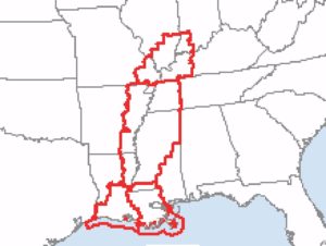 Several Tornado Watches, outlined in red here, are in effect today into tonight. Image: NWS