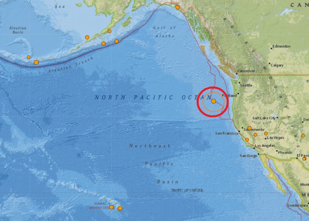 Earthquake Rattles Pacific West Of Oregon; No Tsunami Threat