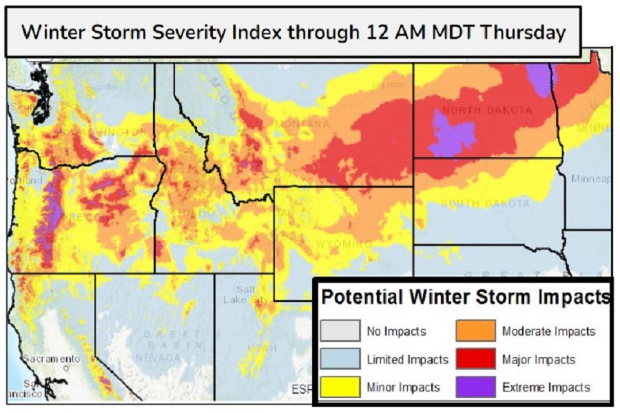 While the calendar says it is April, the weather will feel more like January as severe winter storm conditions are likely across many states this week. Image: NWS