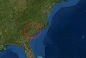 Two earthquakes struck South Carolina today, adding to a long string of earthquakes that have rattled the state since December. Image: USGS