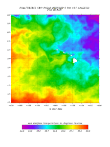 Water temperatures are much colder east of Hawaii than they are near the islands and the North American west coast; as a result, tropical cyclones moving in like Darby is usually weakens due to the lack of warmer sea surface temperatures. Image: NOAA