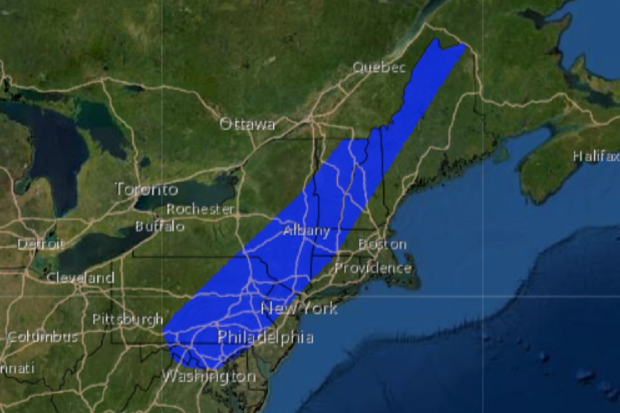 The area in blue has an increased risk of isolated tornadoes on Tuesday. Image: NWS