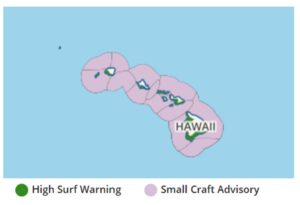 The current advisories/warnings in effect for Hawaii from the National Weather Service. Image: weatherboy.com