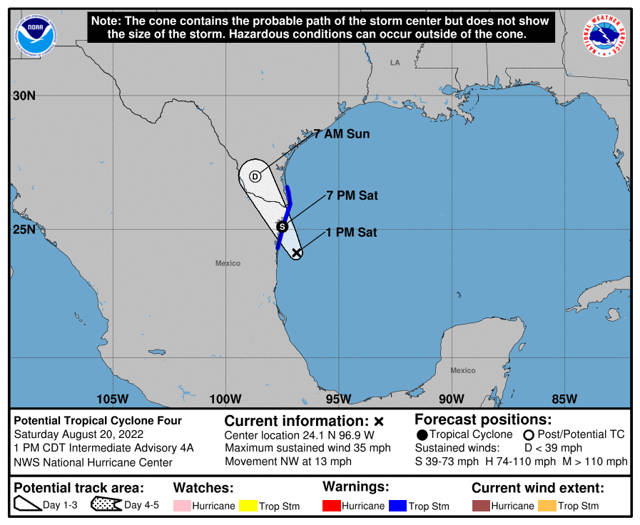 Current forecast track and warnings from the National Hurricane Center. Image: NHC