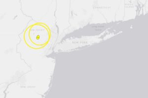 USGS has confirmed that two earthquakes hit New Jersey yesterday, just west of the metro New York City area. Image: USGS