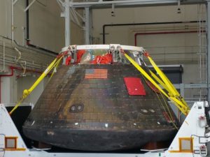 NASA invited a Weatherboy meteorologist to the Kennedy Space Center to observe the test Orion capsule after it returned from its very first test flight into space in 2014. Image: Weatherboy