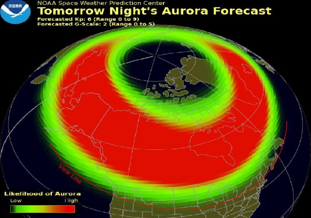 Storm Watch Issued; Aurora Could Be Visible Over Large Area