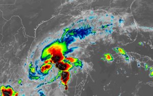 Tropical Storm Karl is located in the Gulf of Mexico. Image: NOAA