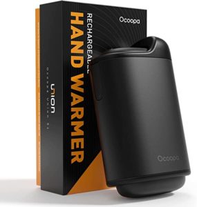 Keep hands warm or electronics charged with this hand-sized device. Image: Amazon.com