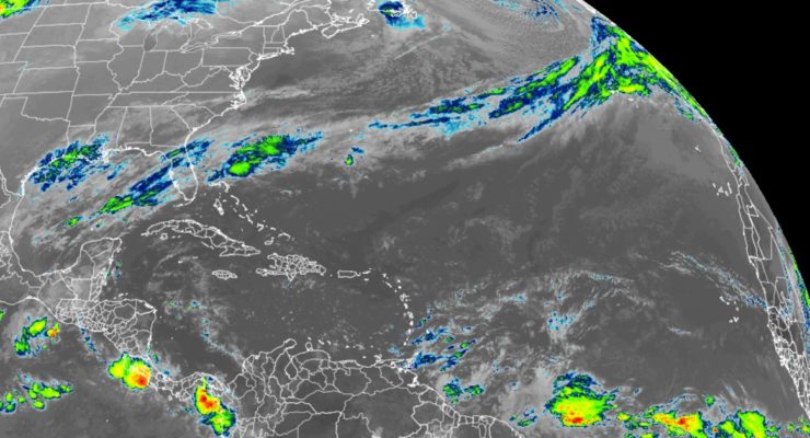 Current view from the GOES-East weather satellite shows no tropical cyclone activity in the Atlantic. Image: NOAA