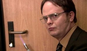 The man who plays Dwight Schrute on "The Office" has changed his name to help hype a cause about weather and climate. Image: NBC