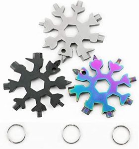 This set of three snowflake-looking keychains is actually a very versatile tool! Image: Amazon.com
