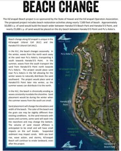 Sand shifts around on Kaanapali Beach naturally throughout the year and from year to year; there are some plans in the works to preserve more of the beach through various restoration projects. Image: HI DNLR