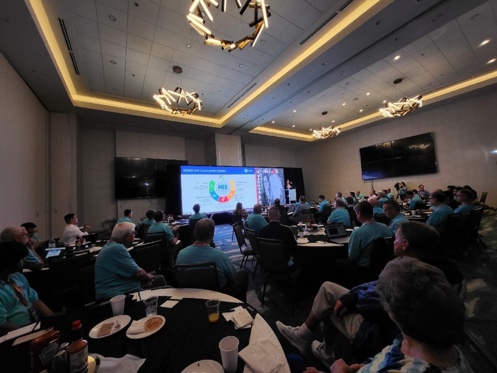 Packed house! Attendees listen to guest speakers at the 2022 National Tropical Weather Conference. Image: Weatherboy