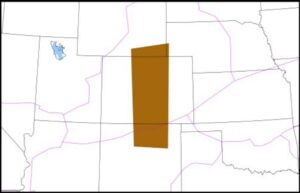 The area of the latest Severe Turbulence SIGMET is shaded in brown. Image: NWS AWC