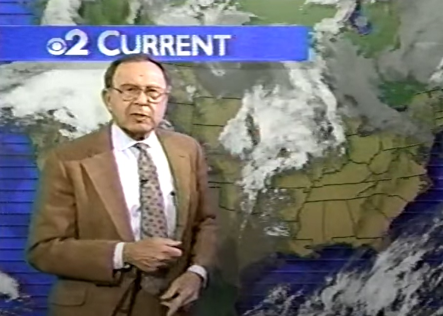 Dr. Frank Field reports on the weather on this WCBS-TV newscast from the 1990s. Image: WCBS-TV