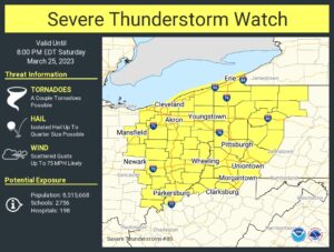 This Severe Thunderstorm Watch has been issued for the afternoon. Image: NWS