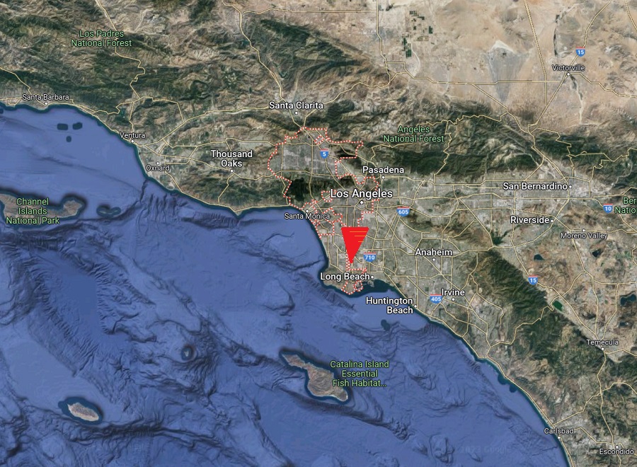 The National Weather Service confirms that a tornado touched down today in the Los Angeles area. Image: Google