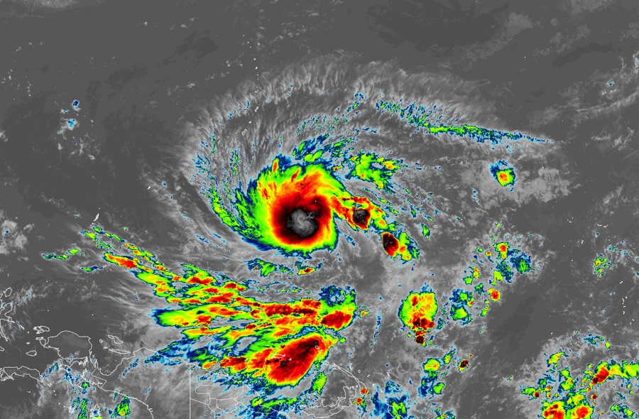 Mawar is looking more and more impressive on weather satellite imagery today in the Pacific. Image: NOAA