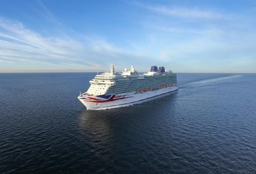 The P&O Britannia, owned by Carnival Cruise Lines, crashed into an oil tanker yesterday when the ships encountered a severe storm. Image: P&O Cruises / Carnival