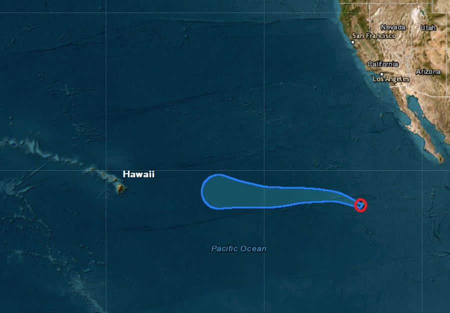 Tropical Storm Irwin's latest forecast track from the National Hurricane Center.  Image: NHC