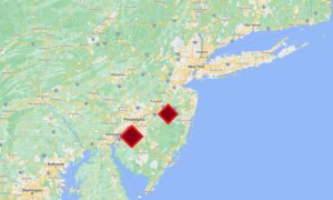Two tornadoes struck southern New Jersey on Thursday. Image: Google