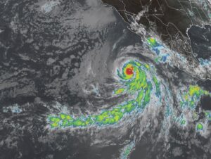 Jova is a large, intense major hurricane near Category 4/5 status in the Pacific. Image: NOAA