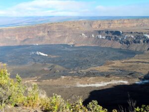 The September 2023 eruption at Kilauea has ended, and only some steam and volcanic gas rises from the floor of the summit crater caldera floor. Image: USGS
