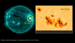 The GOES-16 weather satellite captured the solar flare coming off the Sun. Image: NOAA